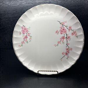 Vintage W. S. George Bolero Peach Blossom 22K Gold Trim Porcelain Dinner Plate